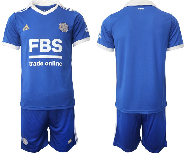 Men 2022-2023 Club Leicester City home blue blank Adidas Soccer Jersey->customized soccer jersey->Custom Jersey